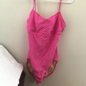 Pink with white spots swim dress. Size 18